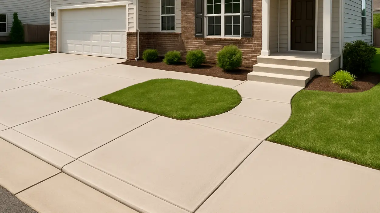 a concrete porch and sidewalk from DHB Concrete Contractor Fort Worth in Fort Worth, TX - Concrete slab foundation