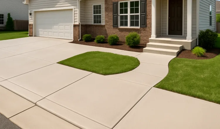 a concrete porch and sidewalk from DHB Concrete Contractor Fort Worth in Fort Worth, TX - Concrete slab foundation